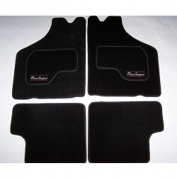 4 delig Mattenset Zwart + originele logo Mini Cooper